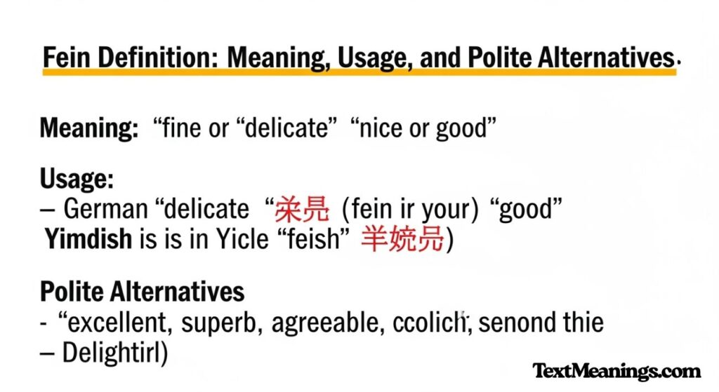 Fein Definition: Meaning