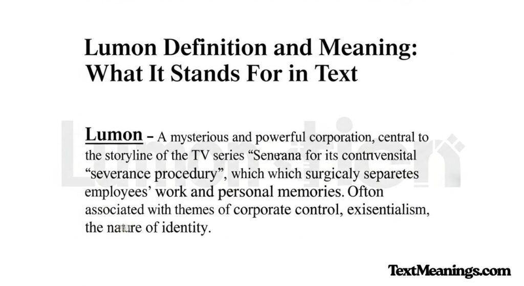 Lumon Definition and Meaning