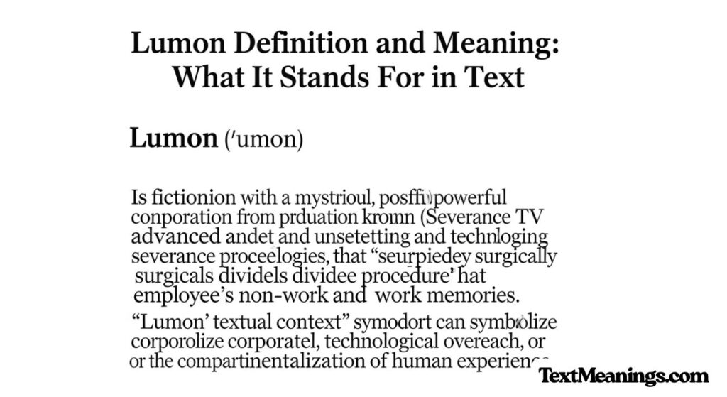 Lumon Definition and Meaning