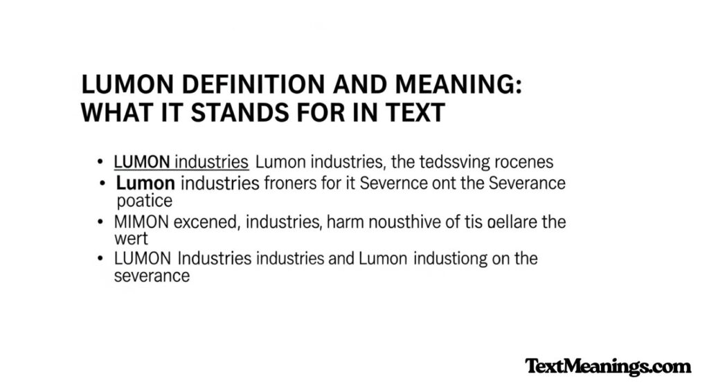 Lumon Definition and Meaning