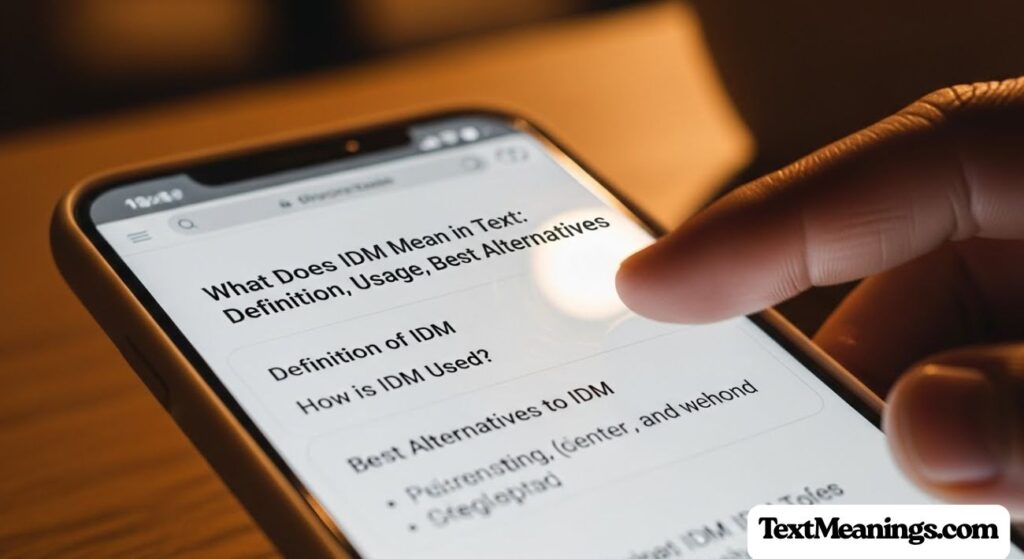 What Does IDM Mean in Text