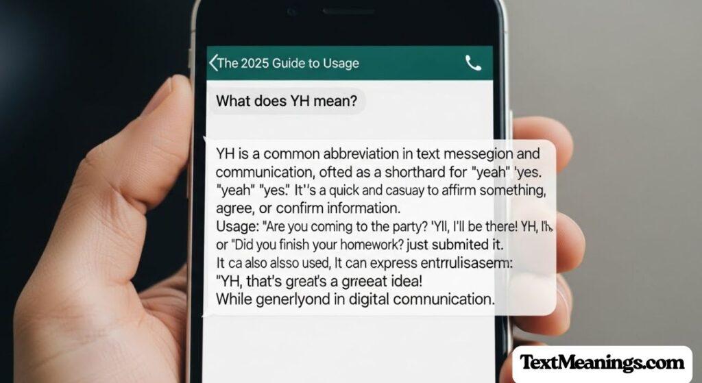 What Does YH Mean in Text