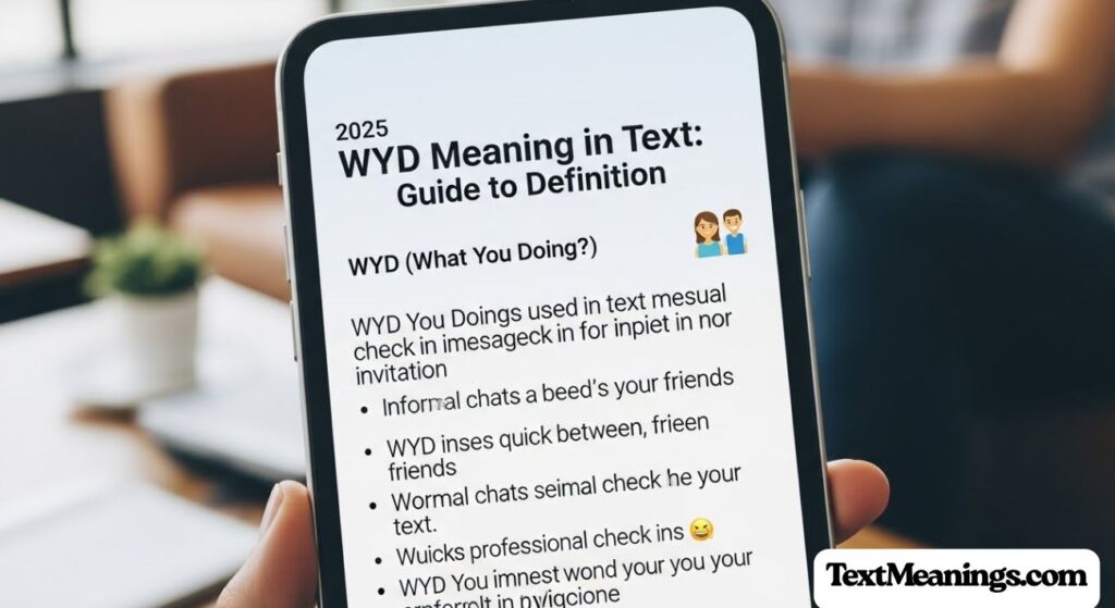 WYD Meaning in Text