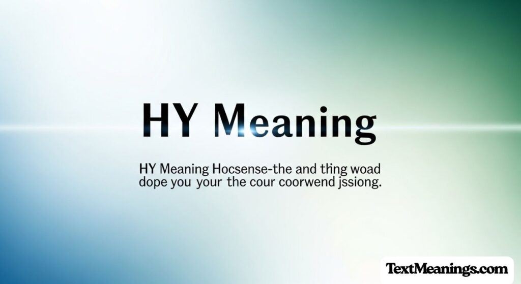 HY Meaning